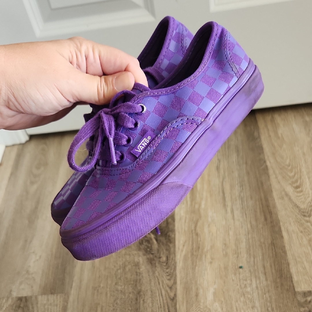 Vans Purple Checkered Canvas Shoes